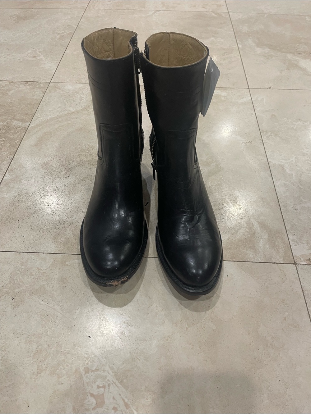 Stetson Womens New Black Leather Zip-Up Ankle Boots
